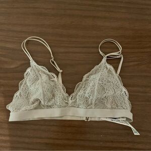 Madewell Lace Stripe-Trim Liana Triangle Bralette